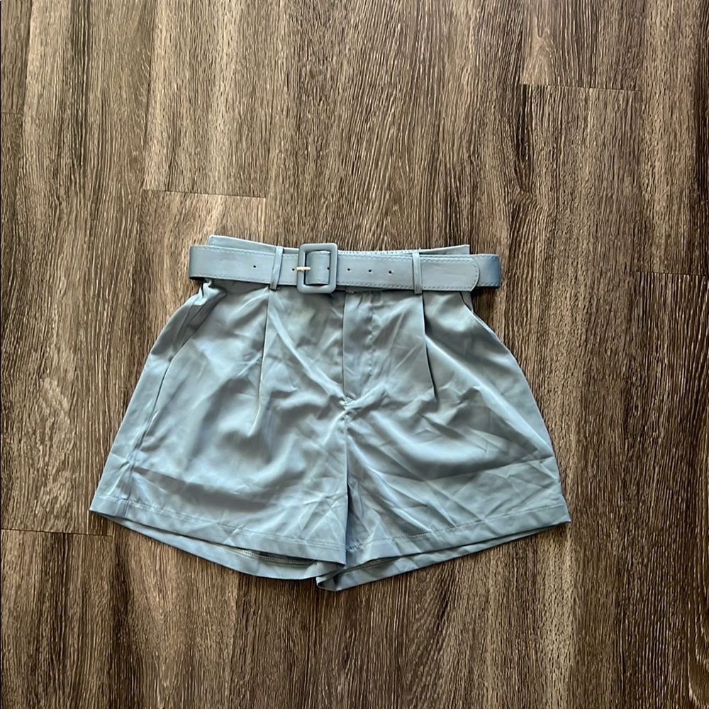 High Waist Blue Women's Shorts